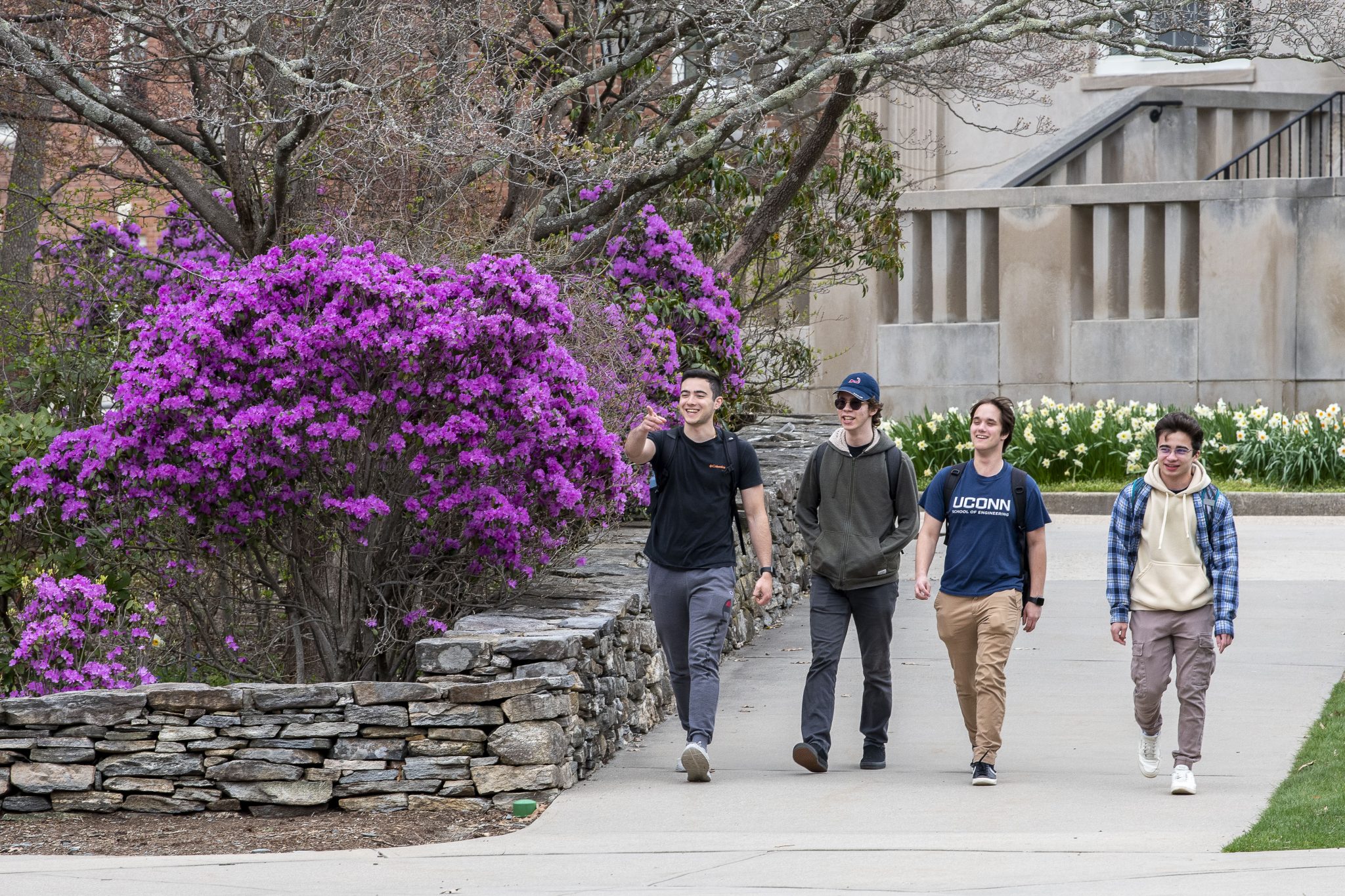 students walking